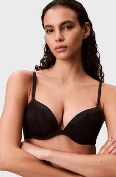 Женский черный бюстгальтер PUSH UP PLUNGE Черный 36C Calvin Klein LV00QF8442