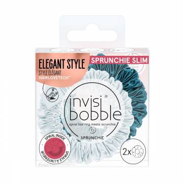 Резинка-браслет для волос Invisibobble Sprunchie Slim Cool As Ice, 2 шт Резинка-браслет для волос Invisibobble Sprunchie Slim Cool As Ice, 2 шт
