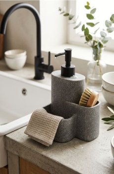 Дозатор засобу для миття посуду - темно-сірий