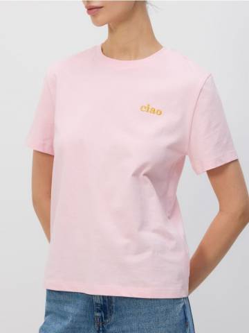 Reserved - LADIES` T-SHIRT - пастельний рожевий - ZS433-03X Reserved - LADIES` T-SHIRT - пастельний рожевий - ZS433-03X