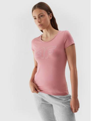 4F Футболка 4FAW23TTSHF0907 Рожевий Slim Fit 4F Футболка 4FAW23TTSHF0907 Рожевий Slim Fit