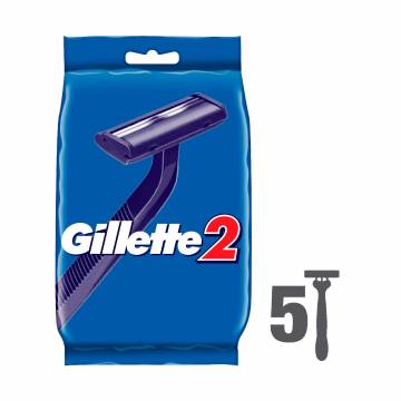 Одноразовые бритвы Gillette 2 мужские, 5 шт Одноразовые бритвы Gillette 2 мужские, 5 шт