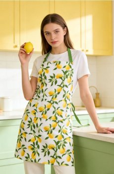 Фартух з мотивом лимонів - зелений