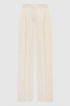 Брюки цвета айвори с шерстью