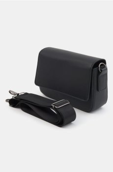 Сумка crossbody зі штучної шкіри з текстильною стрічкою - чорний