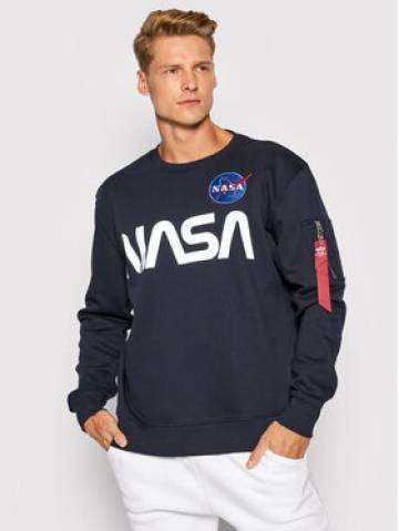 Alpha Industries Світшот Nasa Reflective 178309 Cиній Regular Fit Alpha Industries Світшот Nasa Reflective 178309 Cиній Regular Fit