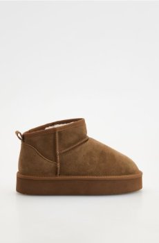 Reserved - Шкіряні зимові черевики на платформі - коричневий - 482DB-88X