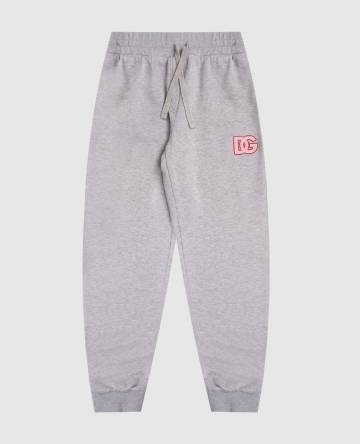 Детские серые меланжевые джоггеры с логотипом