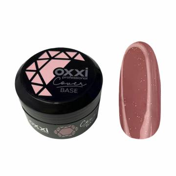 Камуфлирующая база-корректор для гель-лака Oxxi Professional Cover Base 09 Натуральная бежевая с золотым шиммером, 30 мл