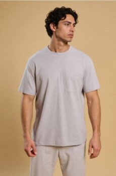 Футболка зі змішаним льоном - сірий
