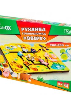 Подвижная головоломка PuzzleOk Звери, от 4 лет, 28*19.9 см (Puz-27700)