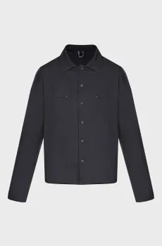 Мужская черная ветровка TECH COTTON STRETCH OVERSHIRT Черный M Calvin Klein K10K112781