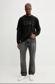 Хлопковый лонгслив Hugo Blue Nenzyon