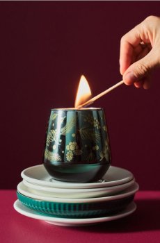 Різдвяна ароматична свічка у склі Warm Fireplace - зелений