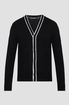 Мужской черный шерстяной кардиган Черный L Karl Lagerfeld 553305.655032;990