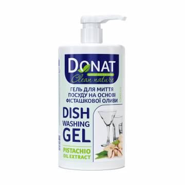 Гель для мытья посуды Donat Clean Nature на основе фисташкового масла, 1 л Гель для мытья посуды Donat Clean Nature на основе фисташкового масла, 1 л
