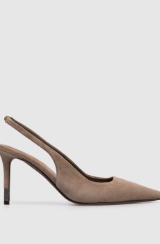 Коричневые замшевые слингбеки