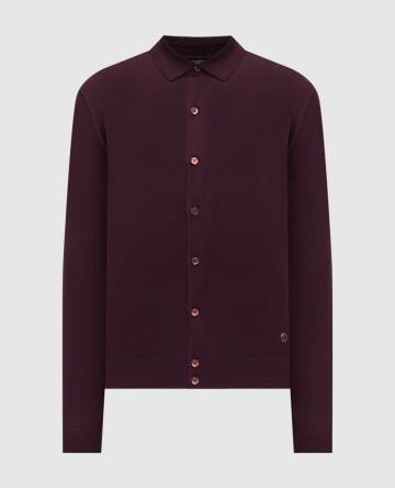 Фиолетовый кардиган из шерсти с монограммой логотипа