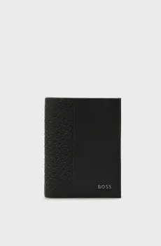 Мужской черный кожаный кошелек Черный ONESIZE BOSS 50558601;001