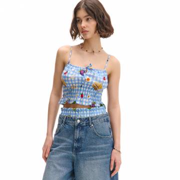 Cropp - Топ на тонких бретельках - блідо-блакитний Cropp - Топ на тонких бретельках - блідо-блакитний