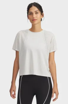 Женская белая футболка UA Halo Vent SS Белый L Under Armour 6004017-110