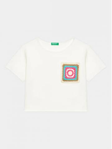 United Colors Of Benetton Футболка 3LHAC10BV Білий Regular Fit United Colors Of Benetton Футболка 3LHAC10BV Білий Regular Fit