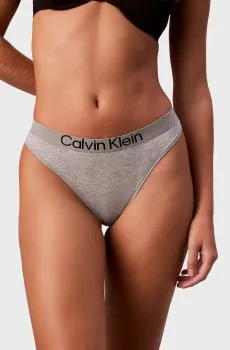 Женские серые трусики THONG Серый S Calvin Klein LV00QD5292