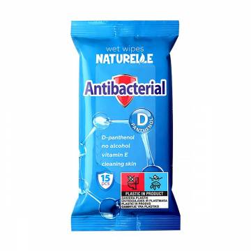 Влажные салфетки Naturelle D-Panthenol Antibacterial Wet Wipes, 15 шт