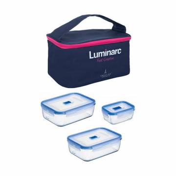Набор контейнеров с сумкой Luminarc Pure Box Active, 3 шт (380 мл, 820 мл, 1.22 л) (P4129) Набор контейнеров с сумкой Luminarc Pure Box Active, 3 шт (380 мл, 820 мл, 1.22 л) (P4129)