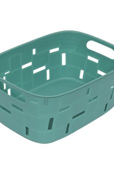 Корзина для хранения Kornel пластиковая, темно-бирюзовая, 30*21*12 см (8172)