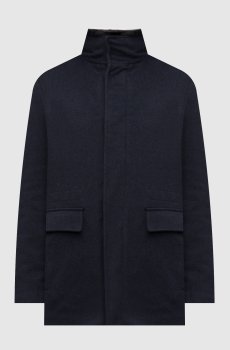 Синяя куртка из шерсти