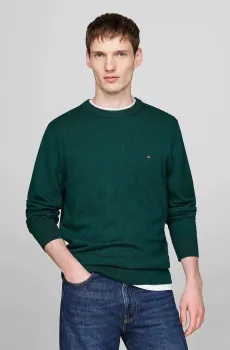 Мужской зеленый джемпер PIMA ORG CTN CASHMERE CREW NECK Зеленый L Tommy Hilfiger MW0MW28046
