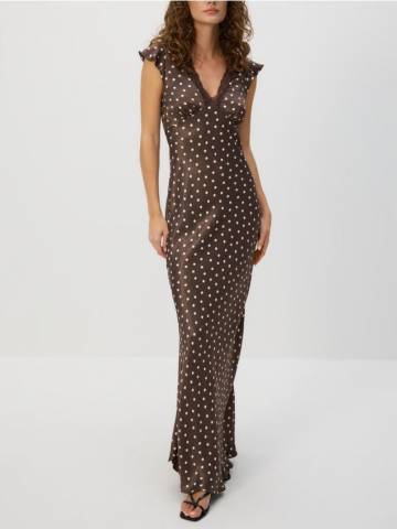 Reserved - Сукня з віскози - темно коричневий - 530FB-89X