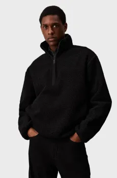 Мужская черная спортивная кофта HALF ZIP SHERPA Черный S Calvin Klein Jeans J30J326679