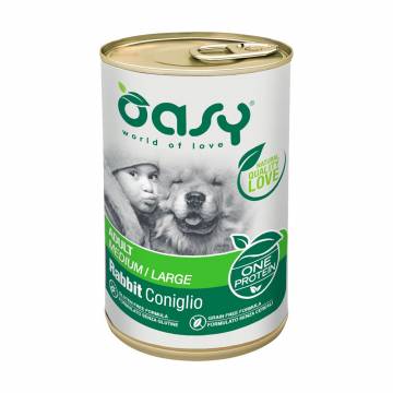 Влажный корм для взрослых собак средних и крупных пород Oasy One Animal Protein Adult Medium/Large с кроликом, 400 г Влажный корм для взрослых собак средних и крупных пород Oasy One Animal Protein Adult Medium/Large с кроликом, 400 г