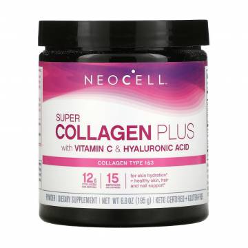 Коллаген с витамином C и гиалуроновой кислотой Neocell Super Collagen Plus With Vitamin C & Hyaluronic Acid в порошке, 195 г Коллаген с витамином C и гиалуроновой кислотой Neocell Super Collagen Plus With Vitamin C & Hyaluronic Acid в порошке, 195 г