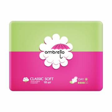 Прокладки для критических дней Ombrello Classic Soft Day, 18 шт Прокладки для критических дней Ombrello Classic Soft Day, 18 шт