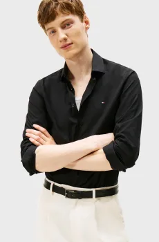 Мужская черная рубашка FLEX POPLIN Черный 41 Tommy Hilfiger MW0MW38347