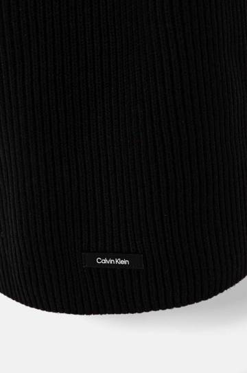 Шарф с примесью шерсти Calvin Klein цвет чёрный однотонный K50K512367 Шарф с примесью шерсти Calvin Klein цвет чёрный однотонный K50K512367