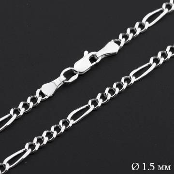 Серебряная цепочка плетение Фигаро 5+1 б012723 Серебряная цепочка плетение Фигаро 5+1 б012723