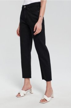 Джинси high waist straight - чорний