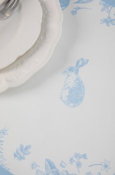 Блакитний двосторонній плейсмат зі святковим принтом 35х50 см