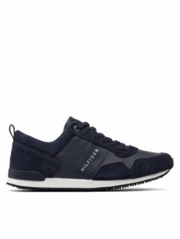 Tommy Hilfiger Снікерcи Iconic Leather Suede Mix Runner FM0FM00924 Cиній Tommy Hilfiger Снікерcи Iconic Leather Suede Mix Runner FM0FM00924 Cиній