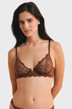Женский коричневый бюстгальтер с мягкой чашкой PERSIENNE Коричневый 75C Etam 6560993