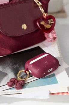 Чохол для AirPods Pro 2-го покоління з мотивом банта - буряковий