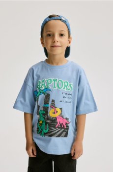 Reserved - Футболка з принтом - блідо-блакитний - 950HR-05X