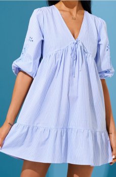 Міні-сукня з бавовни - різнобарвний