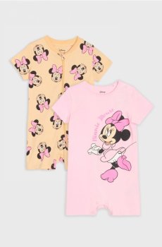 Набір із 2 бавовняних ромперів з принтом Minnie Mouse - рожевий