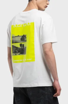 Мужская белая футболка Белый M Replay M3034 .000.2660