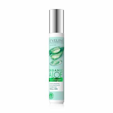 Увлажняющий роликовый гель-лифтинг для кожи вокруг глаз Eveline Cosmetics Organic Aloe + Сollagen для всех типов кожи, 15 мл Увлажняющий роликовый гель-лифтинг для кожи вокруг глаз Eveline Cosmetics Organic Aloe + Сollagen для всех типов кожи, 15 мл